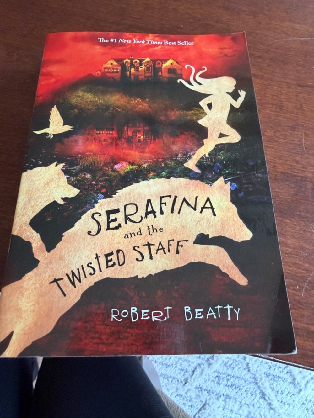 Serafina and the Twisted Staff by Robert Beatty - Red & Gold Cover
